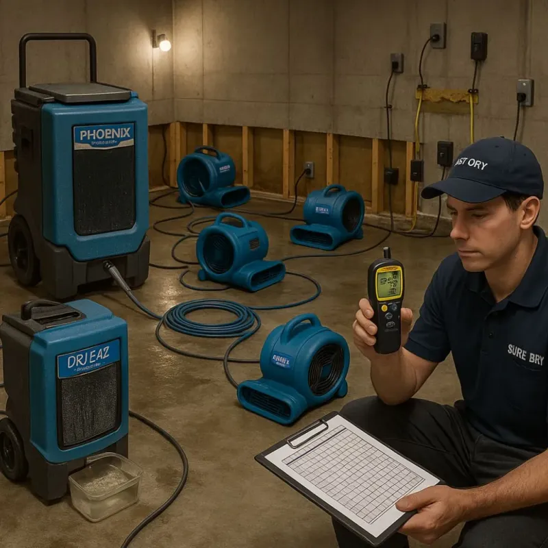 Structural Drying and Dehumidification process in Zillah, WA